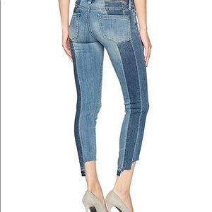 Color block cutoff skinny jeans- Blank NYC